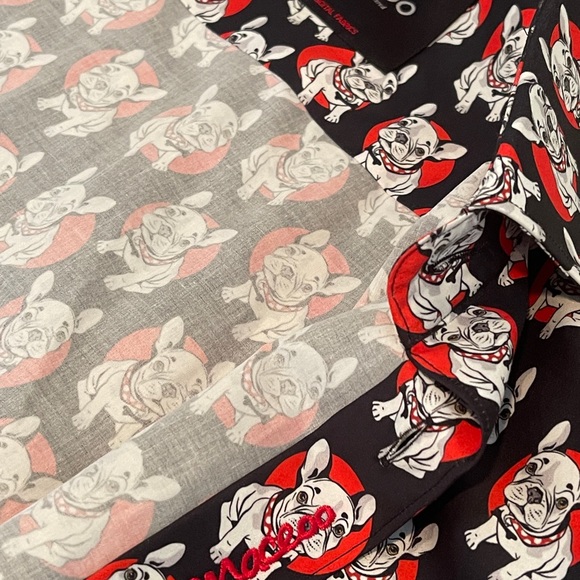 Maceoo Galileo Puppy Short Sleeve Button Down Shirt Red/Black Mens Size XL - Picture 7 of 10